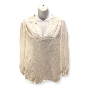 White Dot Long Sleeve Blouse